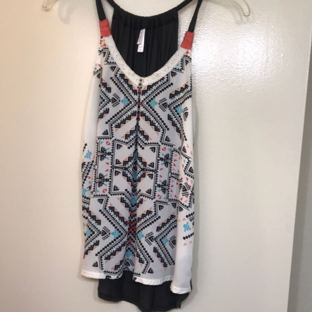 Loose Fit Tribal Print Tank Top